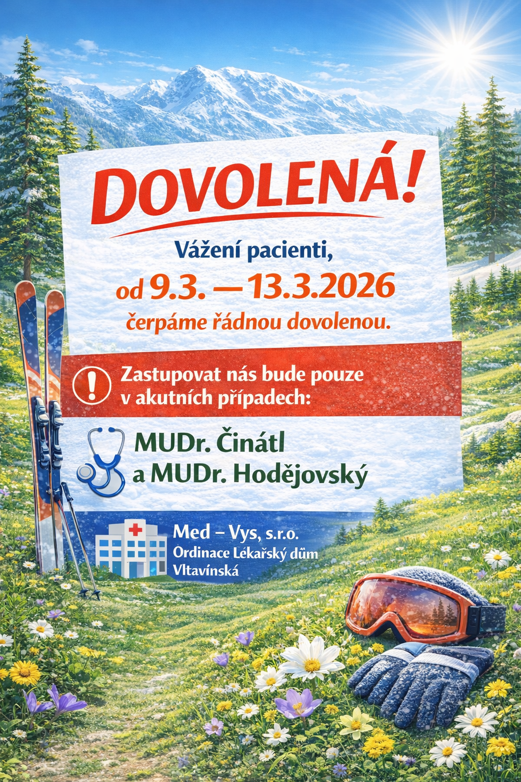 Dovolená 9.3. - 13.3.2026